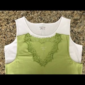 Lace trimmed tank style tops (2)